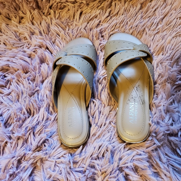 Alfani Nude Studded Slide Sandals 6 - Picture 2 of 7